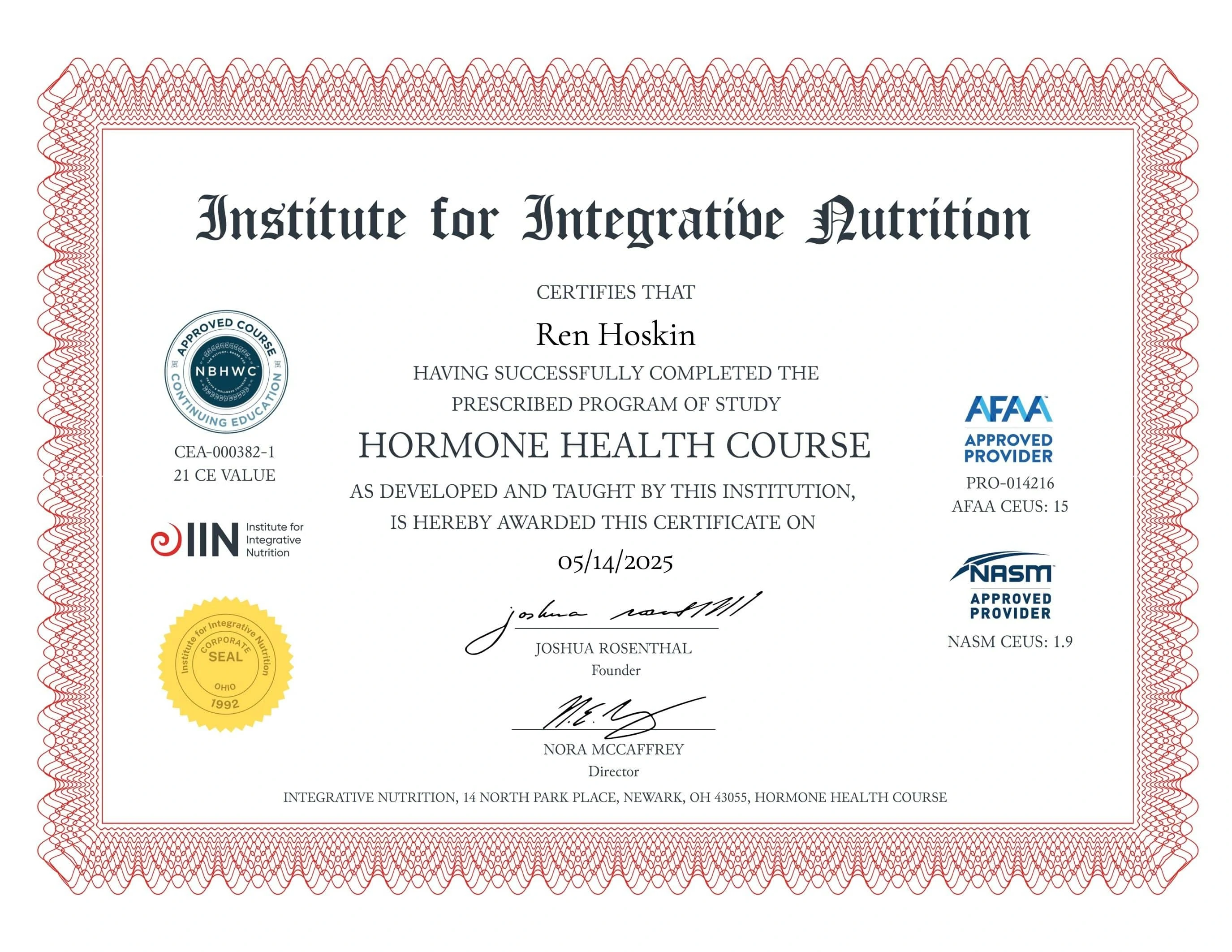 About Ren Hoskin - Nutritionist and Coach